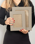 Luxury Leather Photo Frame, taupe, 2 sizes