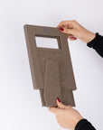 Luxury Leather Photo Frame, taupe, sliding back