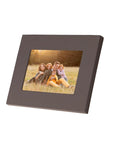 Luxury Leather Photo Frame, taupe, landscape front