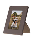 Luxury Leather Photo Frame, taupe, portrait
