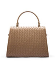 Woven leather Sabrina bag, taupe, back