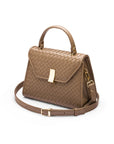 Woven leather Sabrina bag, taupe, side