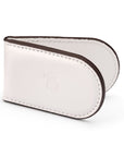 Leather Magnetic Money Clip, white, front