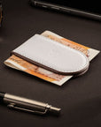 Leather Magnetic Money Clip, white, lifestyle