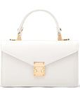 Maya top handle bag, white, front