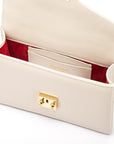 Maya top handle bag, white, inside