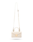 Maya top handle bag, white, with shoulder strap