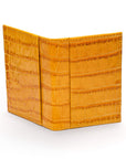 Leather travel card wallet, yellow croc with red, back