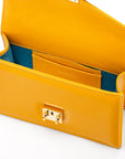 Maya top handle bag, yellow, inside