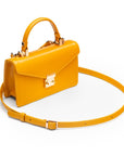 Maya top handle bag, yellow, side