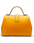 Mini leather Gladstone bag, yellow, back