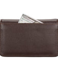 Small leather chain bag, brown, back