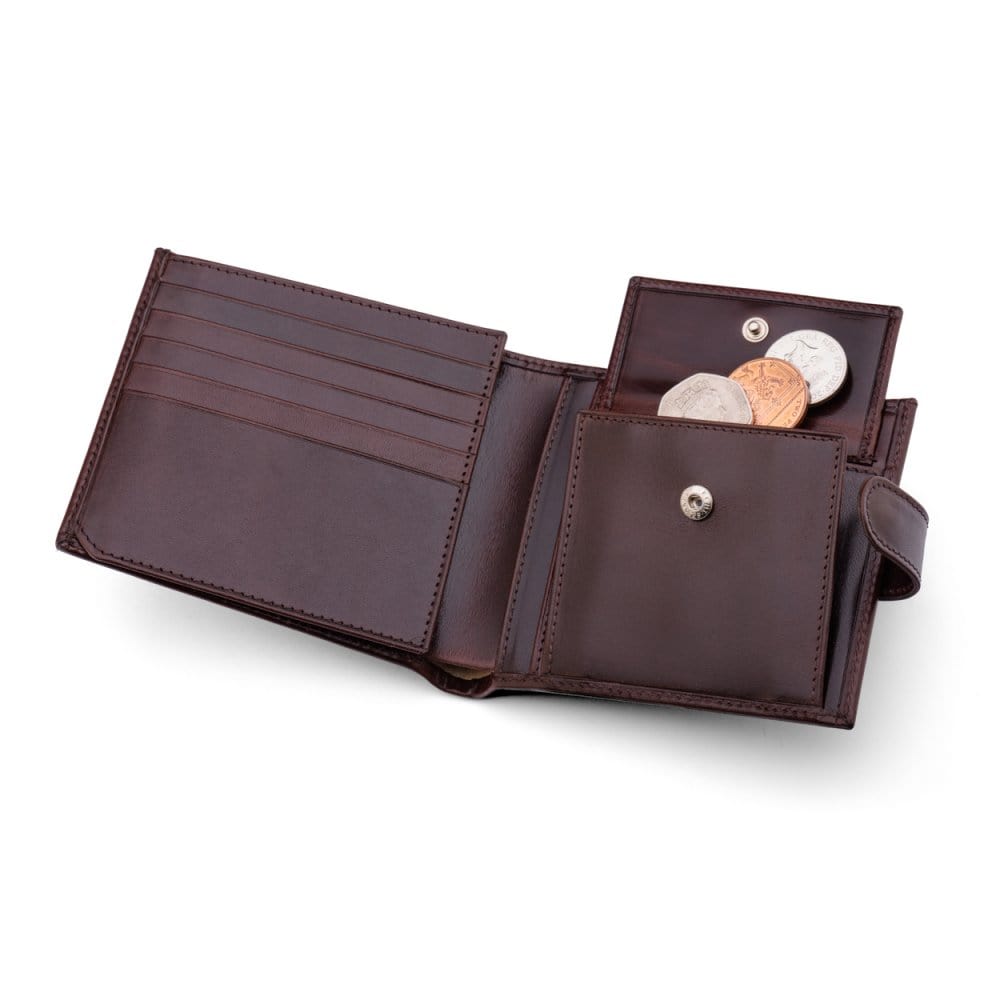 Mens leather coin purse personalised sale