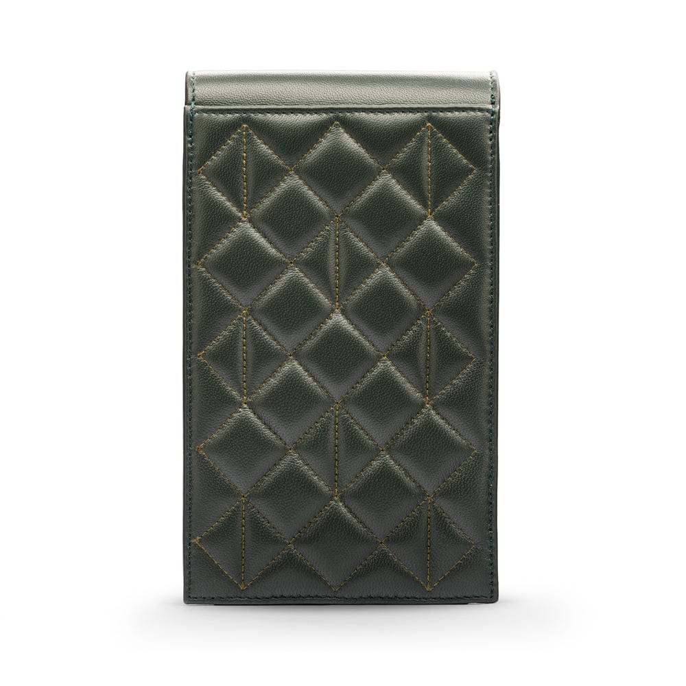 Leather phone bag, green, back