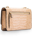 Mini chain bag, ivory croc, back view