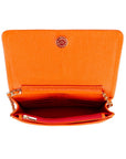 Small leather chain bag, orange, inside
