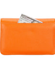 Small leather chain bag, orange, back
