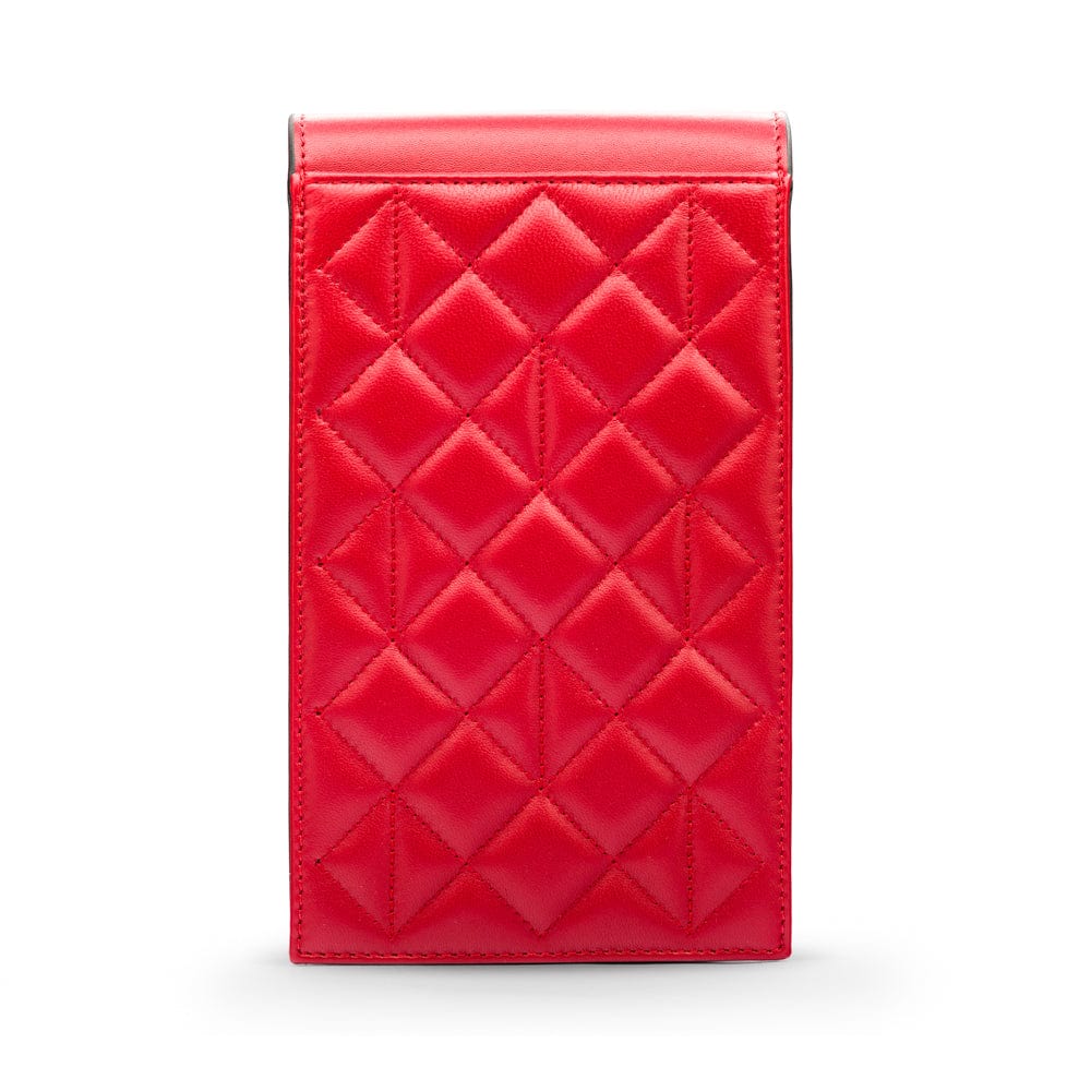 Leather phone bag, red, back