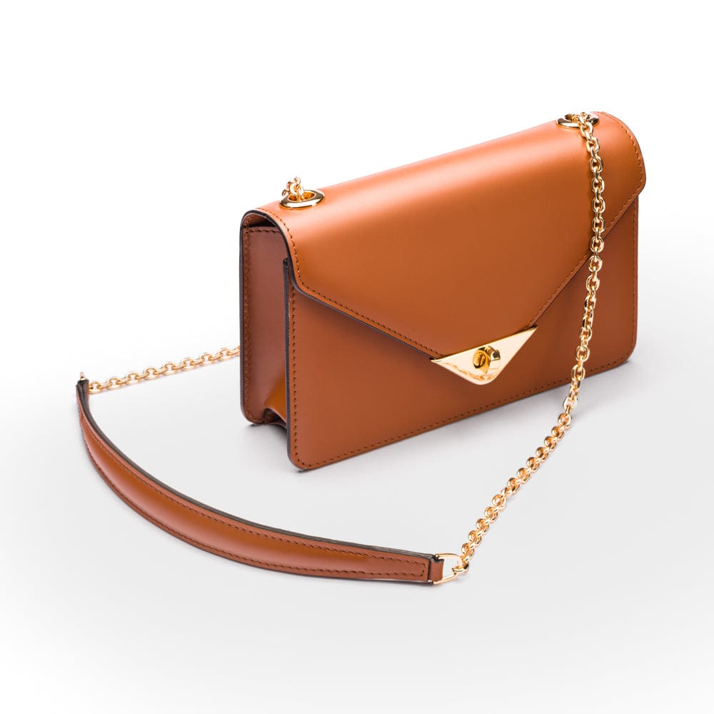 Small Envelope Shoulder Bag, Victoria - Tan