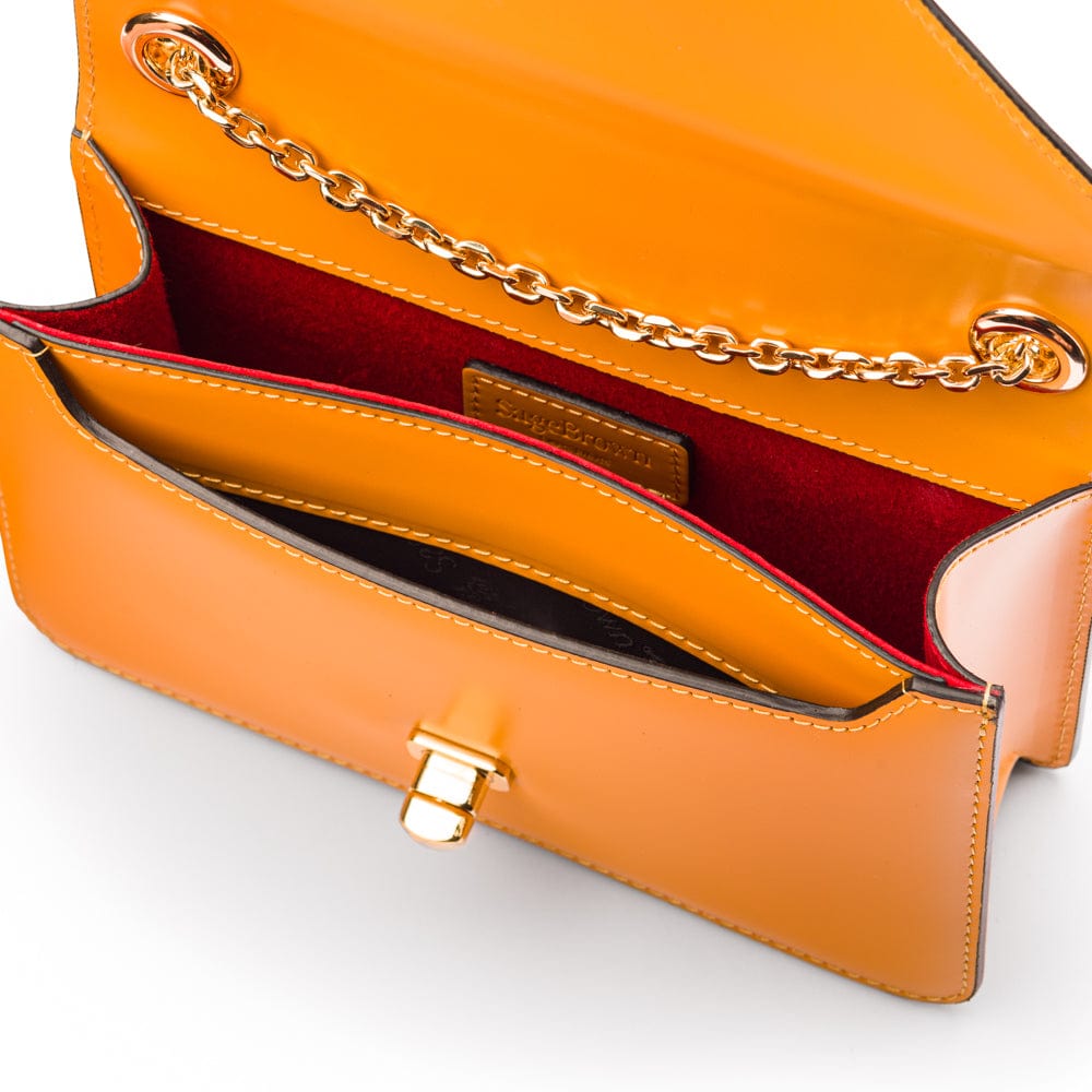 Small envelope bag, yellow, inside