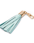 Decorative leather tassel, baby blue