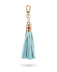 Decorative leather tassel, baby blue