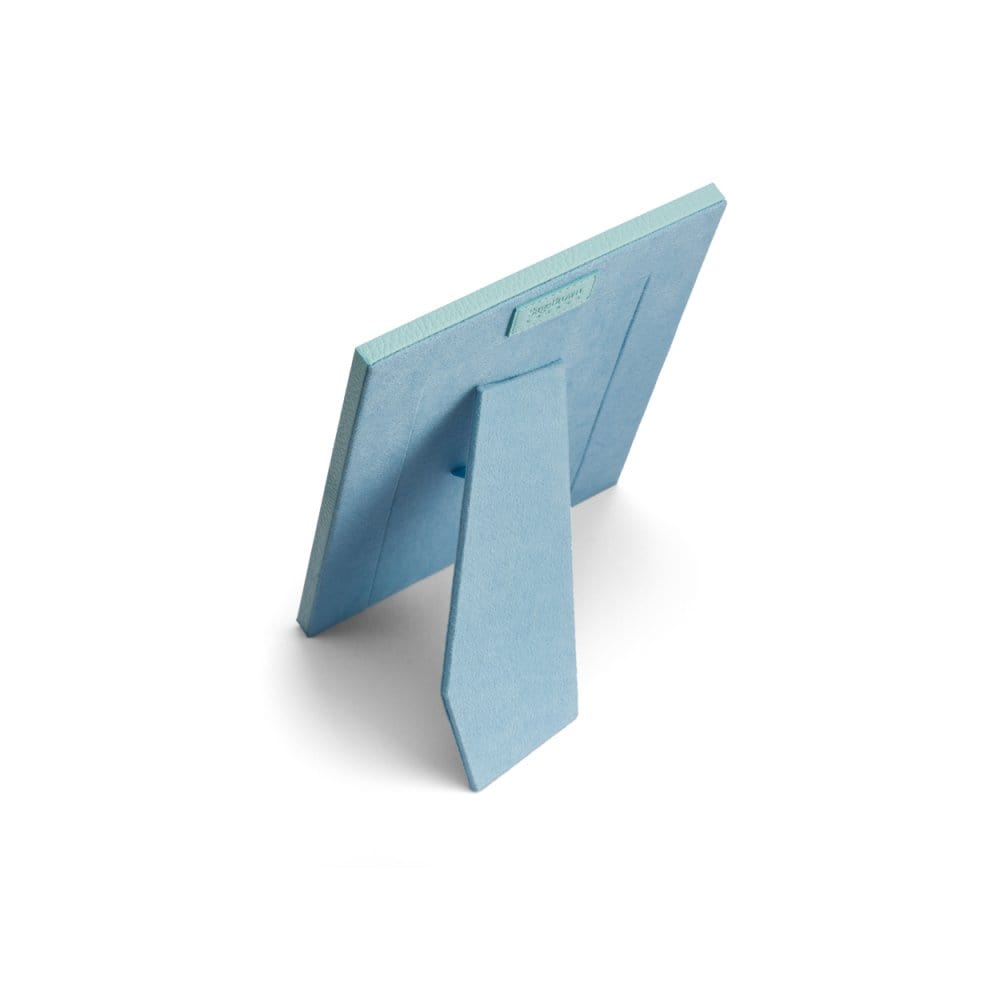 Leather photo frame, baby blue, 6x4", back