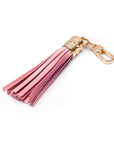 Decorative leather tassel, baby pink