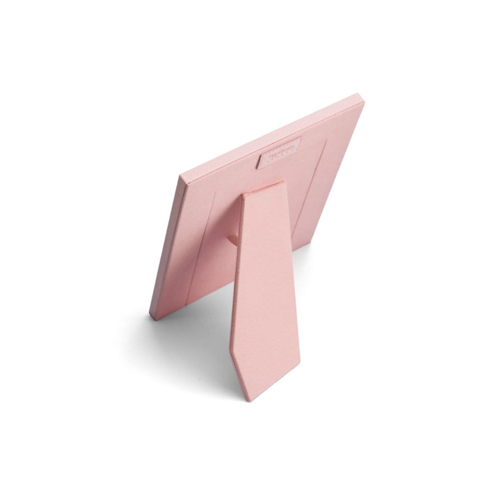 Leather photo frame, baby pink, 6x4", back