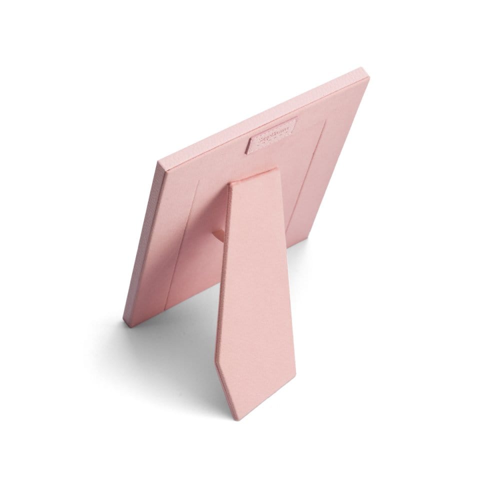 Leather photo frame, baby pink, 8x6", back