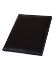 A5 leather notepad folder, black, front view