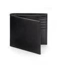 Bridle hide mens wallet, black, front