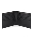 Bridle hide mens wallet, black, open