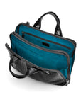 Leather 13" laptop briefcase, black croc, inside