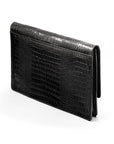 Small leather A4 portfolio case, black croc, back