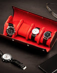 Quadruple watch roll. black croc, lifestyle