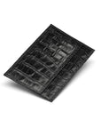 Black Croc Slim Flat Leather Pocket Jotter Card Wallet