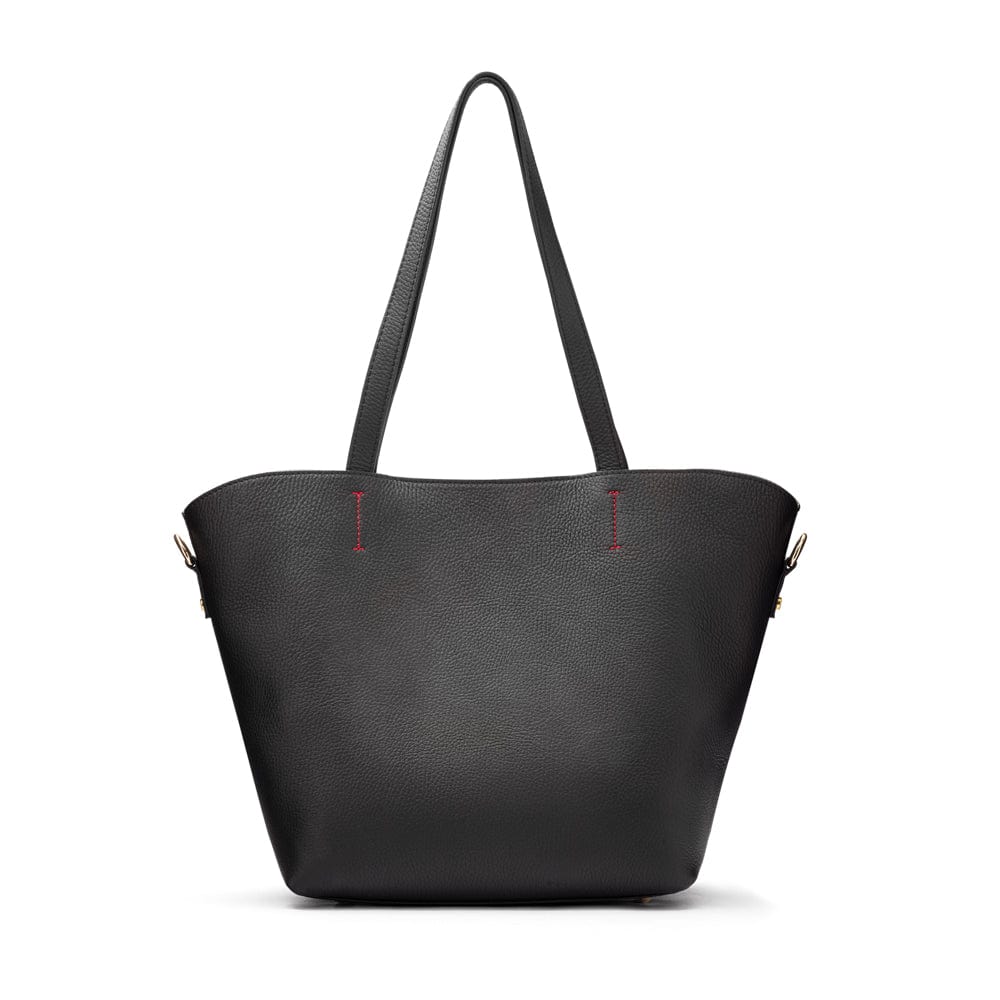 Black leather shopper best sale