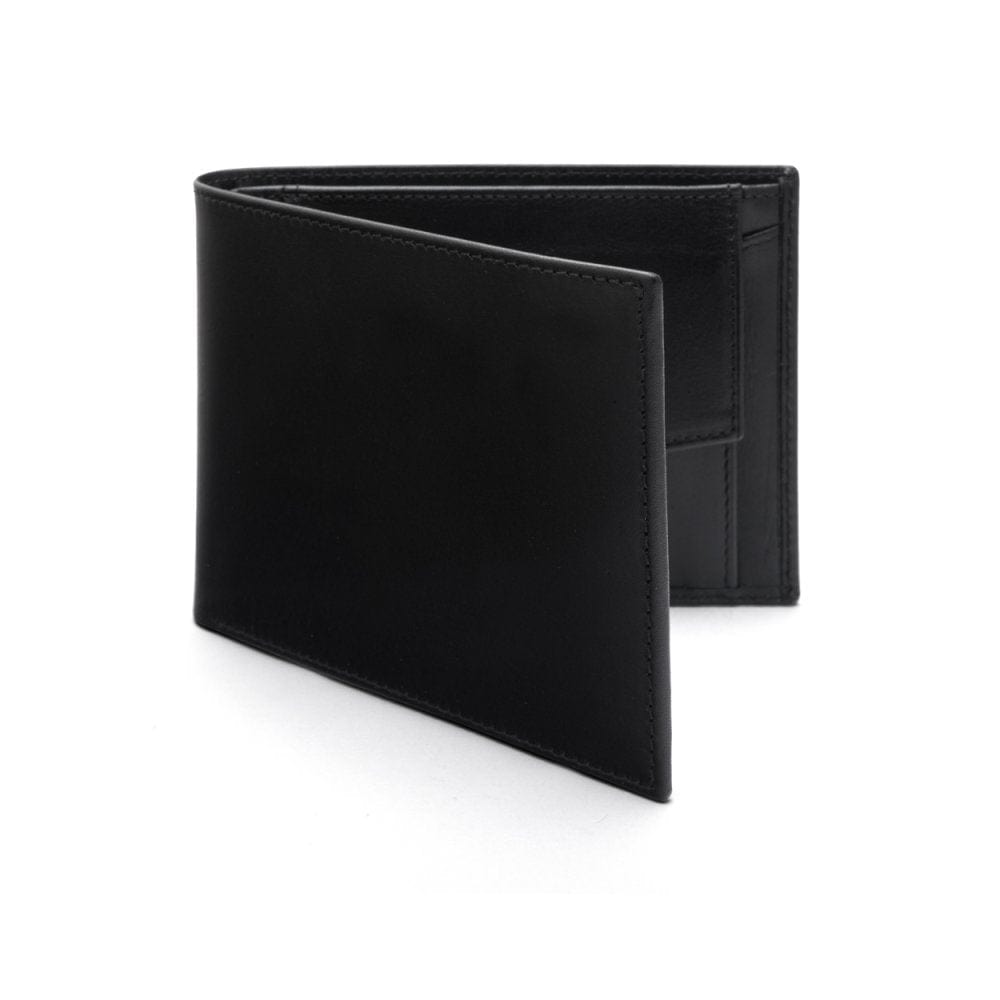 Leather coin wallet, black, front