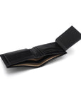 Leather coin wallet, black, interior