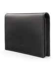 Expandable leather business card case, black, side