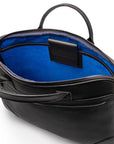 16" slim leather laptop bag, black, inside view