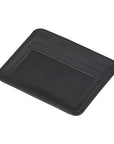 Black Flat Compact Credit Card Wallet With 2 ID Windows, 6CC