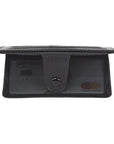 Black Flat Compact Credit Card Wallet With 2 ID Windows, 6CC