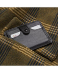 Black Flat Compact Credit Card Wallet With 2 ID Windows, 6CC