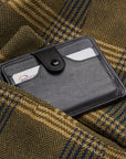 Black Flat Compact Credit Card Wallet With 2 ID Windows, 6CC, lifestyle