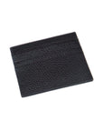 Black Full Grain Flat Leather 8 Credit Card Wallet