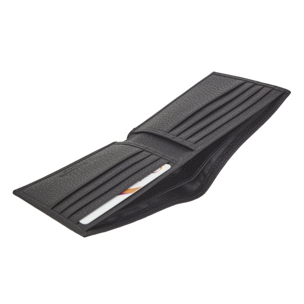 Black Full Grain Leather Men's Billfold Wallet