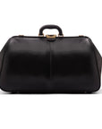 Large leather Gladstone holdall, black, front