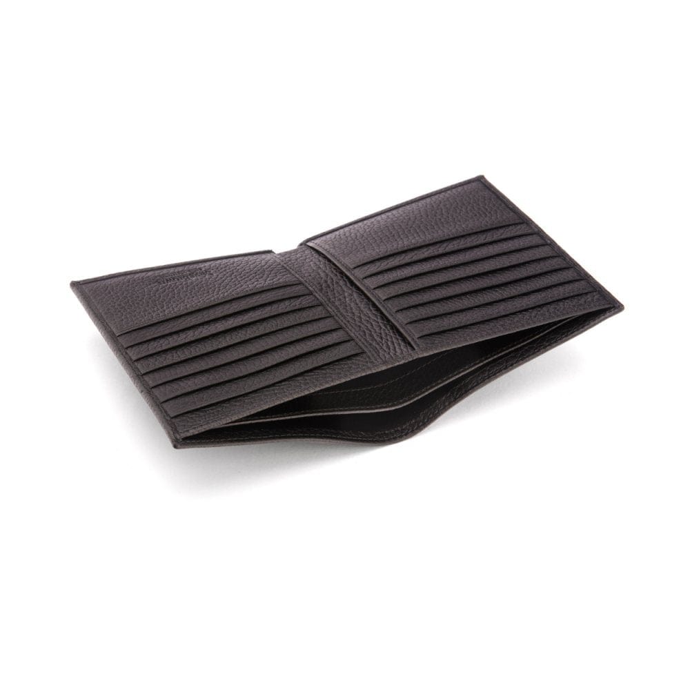 3/4 height leather wallet 14 CC, black, inside